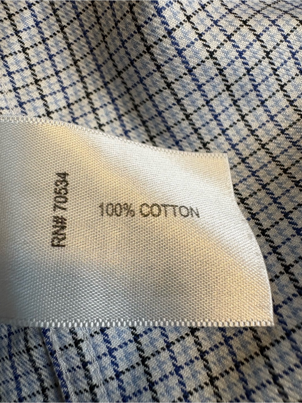 Orvis Mens Blue White Micro Gingham Check Long Sleeve Button Down Shirt XXL Tall - Picture 8 of 9